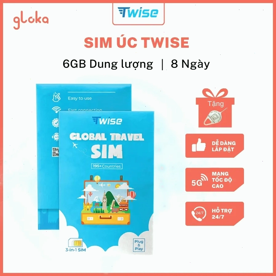 Sim Du Lịch Úc Twise Gói 8 Ngày với dung lượng data ưu việt