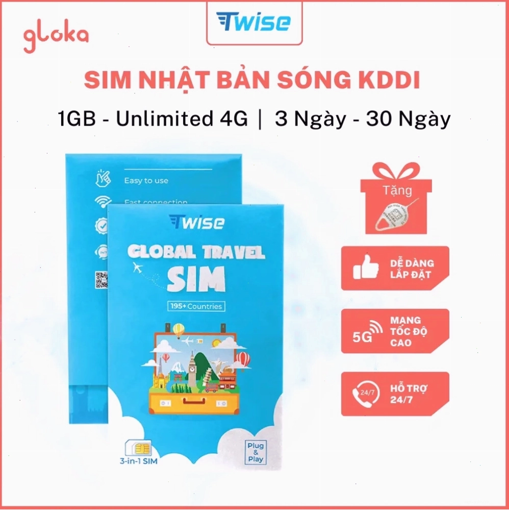 Sim Nhật Bản Twise sóng KDDI