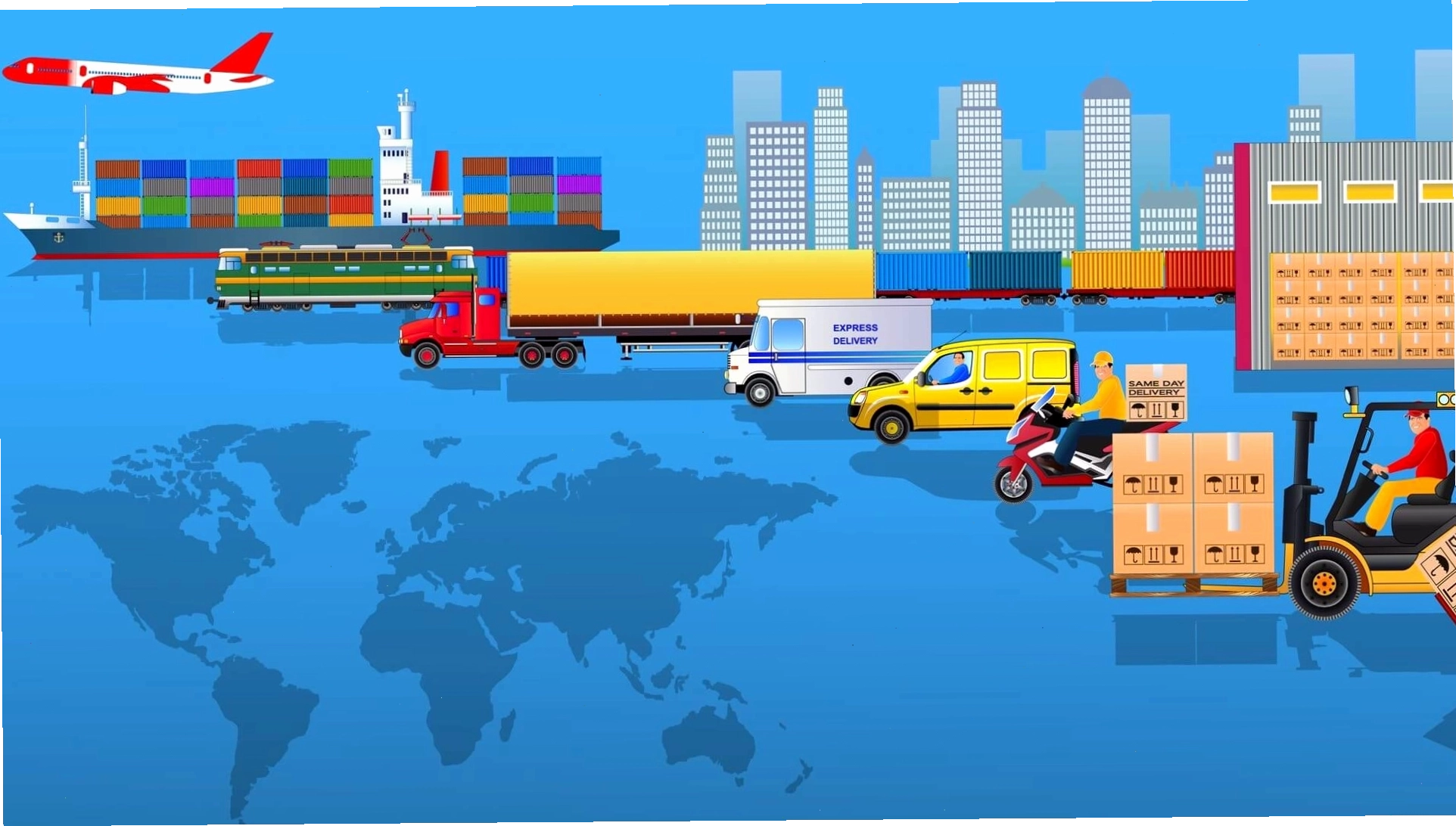 Sơ đồ minh họa mối liên hệ giữa transportation và logistics