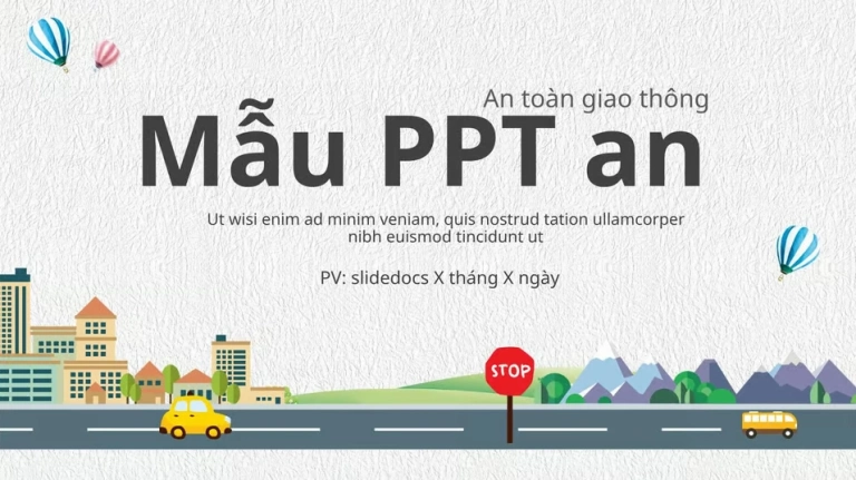 Tải ngay mẫu hình nền PowerPoint an toàn giao thông ấn tượng cho bài thuyết trình