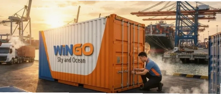 Tem nhãn dán trên kiện hàng gửi đi Pháp thể hiện thông tin chi tiết và mã vận đơn
