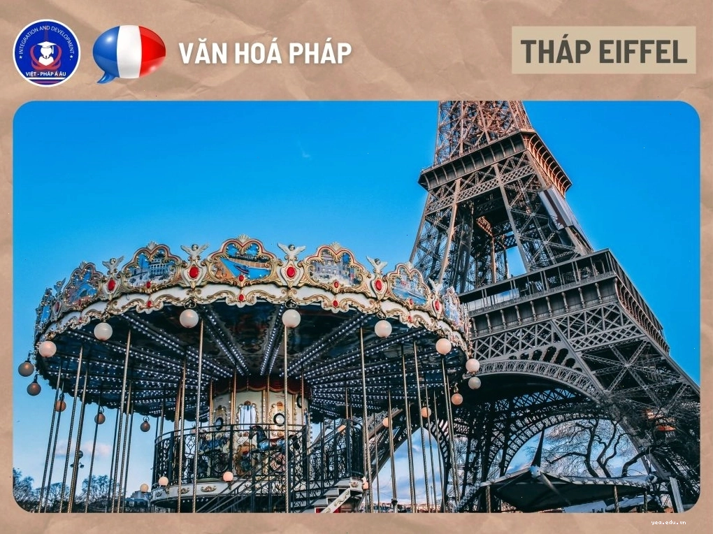 Tháp Eiffel nhìn từ xa, một biểu tượng tráng lệ