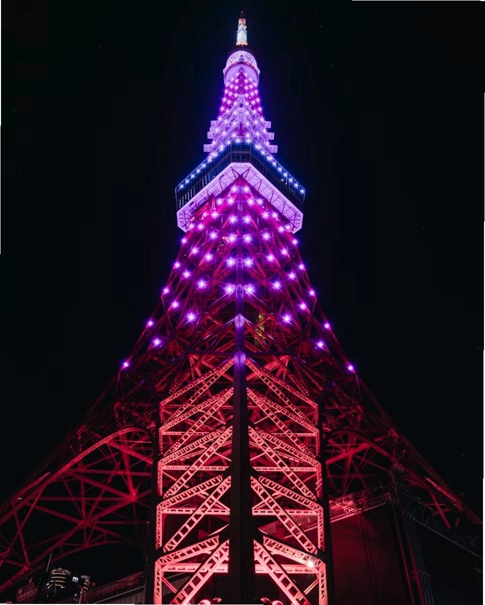 Tháp Tokyo rực sáng về đêm