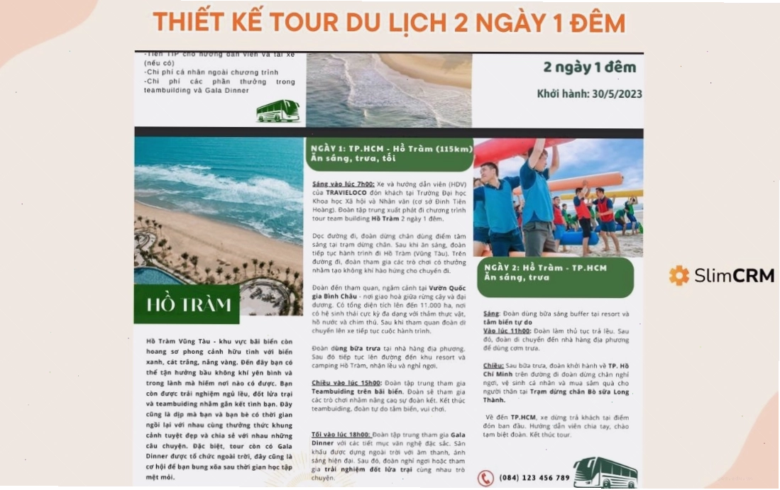 Thiết kế tour du lịch 2 ngày 1 đêm hiệu quả