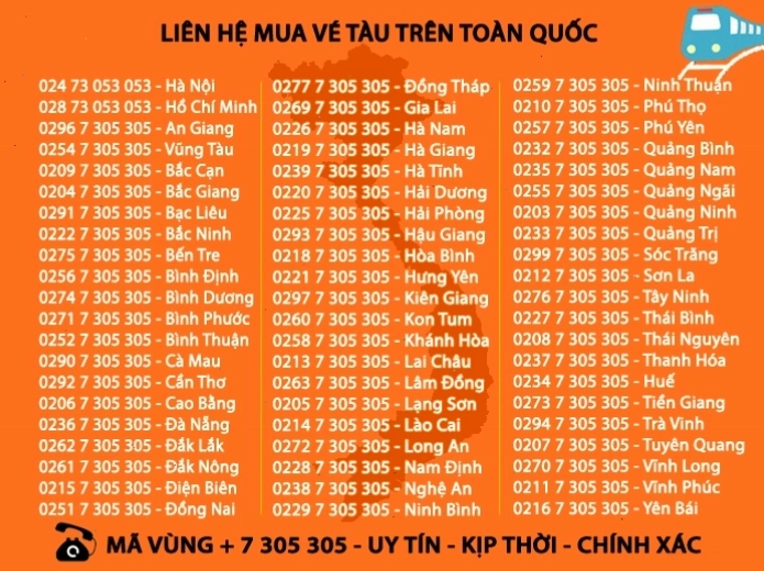 Thông tin liên hệ đặt vé Tàu SE4