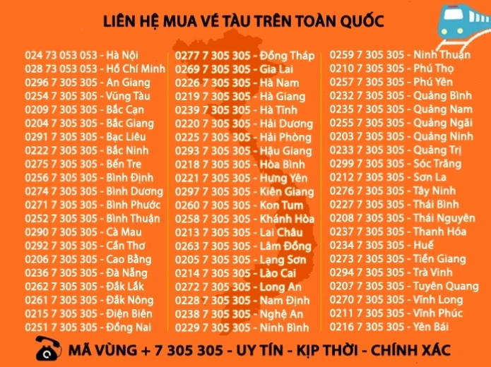 Thông tin liên hệ để mua vé tàu SE8