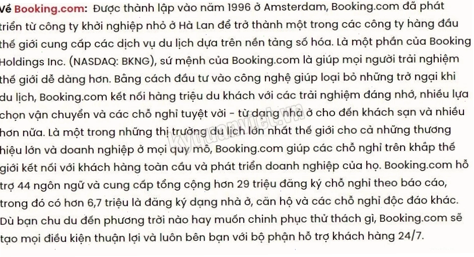 Thông tin về Booking.com tại Việt Nam