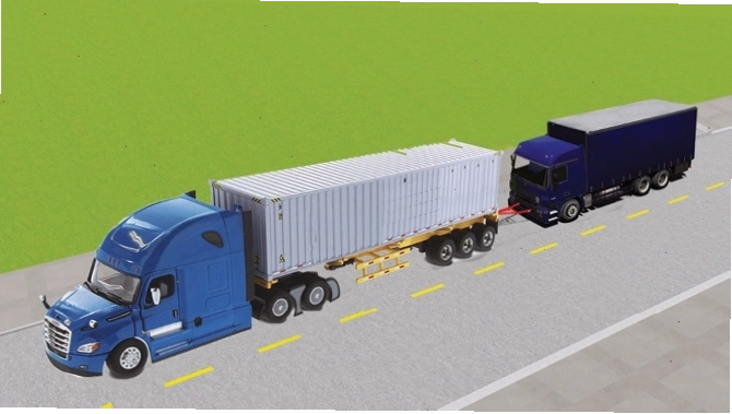 Tình huống giao thông phức tạp liên quan đến xe tải