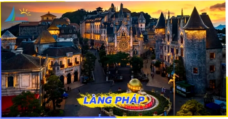 Toàn cảnh Bà Nà Hills với kiến trúc Làng Pháp cổ kính dưới ánh nắng
