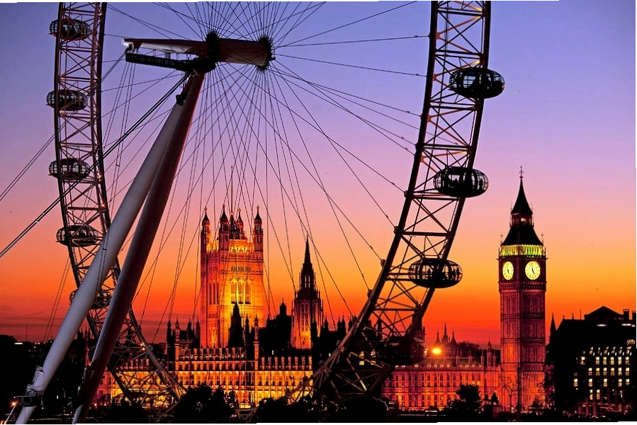 Toàn cảnh tháp Big Ben nhìn từ London Eye