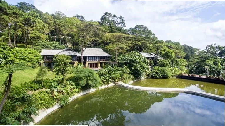 Tổng quan khu nghỉ dưỡng Meliá Ba Vì Mountain Retreat nhìn từ trên cao