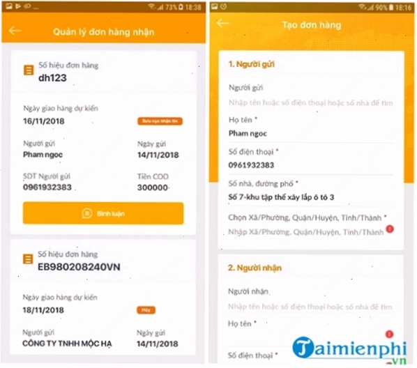 Tra cứu mã đơn hàng qua ứng dụng VN Post