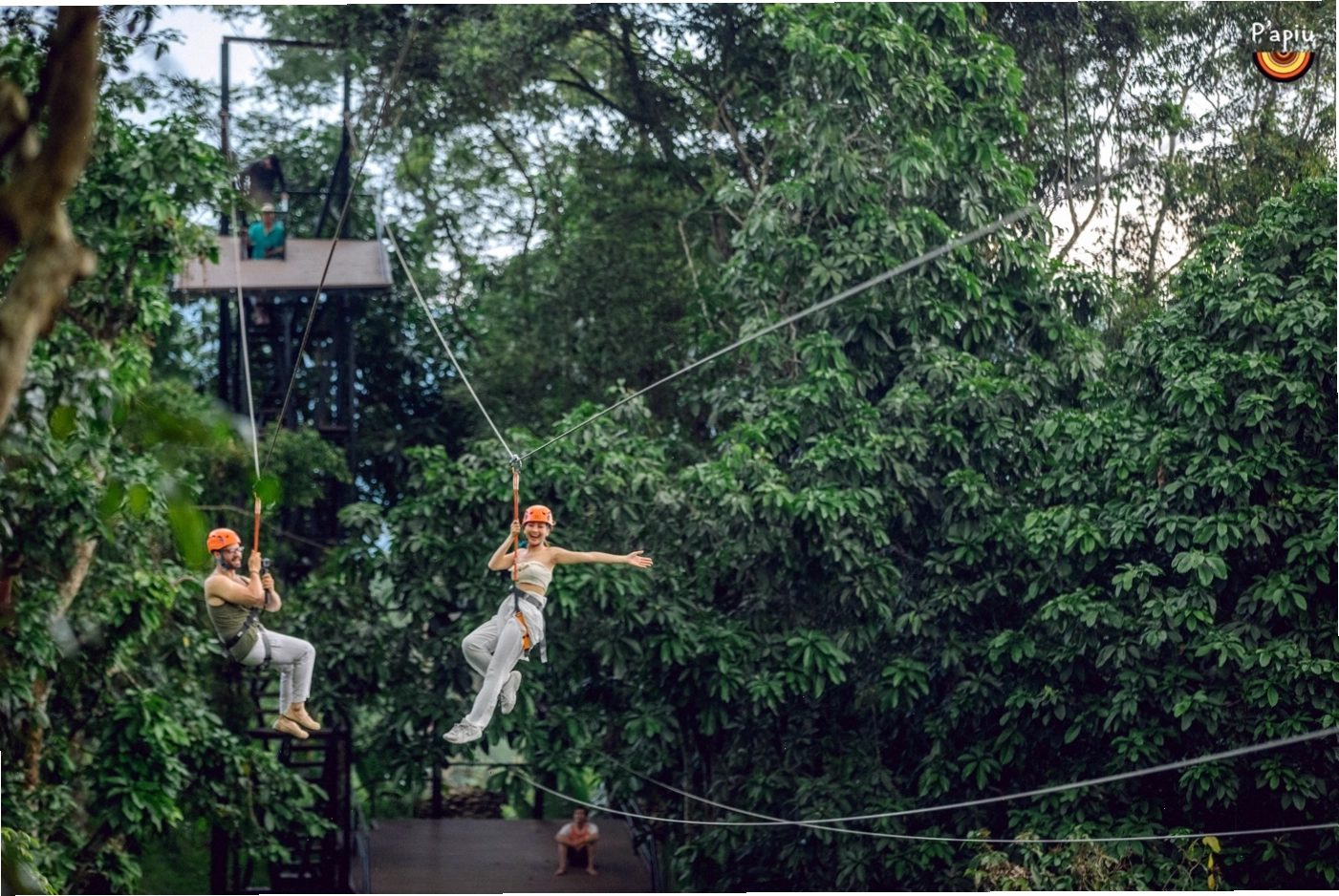 Trải nghiệm trượt Zipline đôi giữa rừng tại Papiu Resort