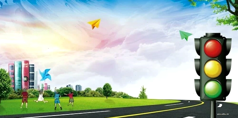 Tranh tô màu an toàn giao thông với vạch kẻ đường
