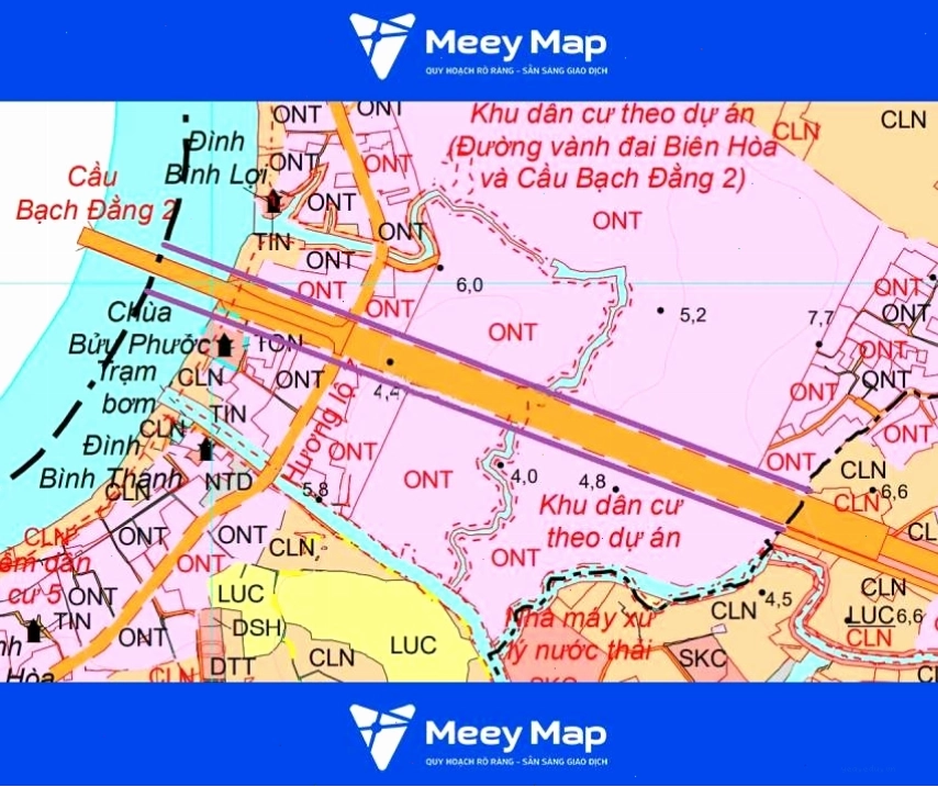 Tuyến đường sẽ mở trong phạm vi xã Bình Lợi trong tương lai theo bản đồ quy hoạch sử dụng đất đến năm 2030 huyện Vĩnh Cửu