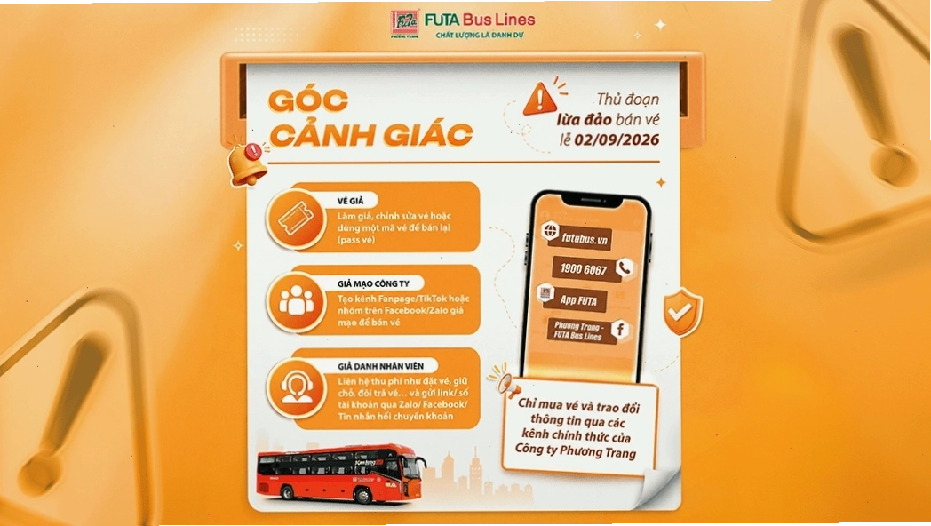 Ứng dụng FUTA Bus Lines giúp đặt vé xe Phương Trang