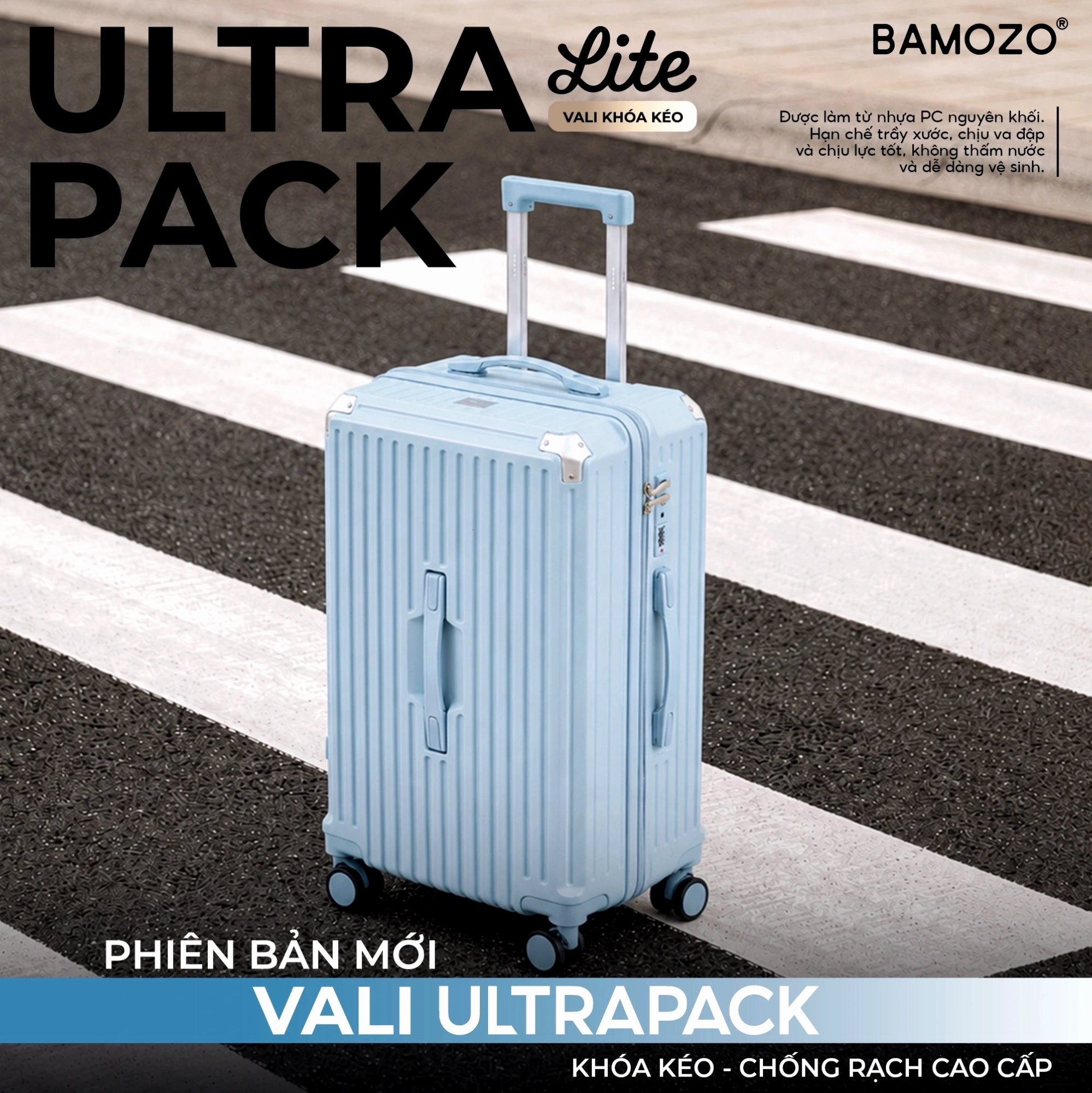 Vali Khung Nhôm Khóa Kéo Ultra Lite siêu nhẹ