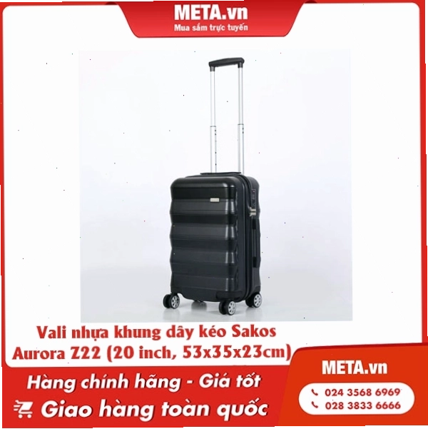 Vali nhựa khung dây kéo Sakos Aurora Z22 20 inch
