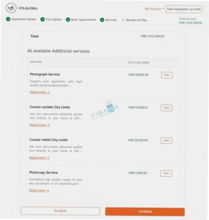 VFS Đức đặt lịch hẹn