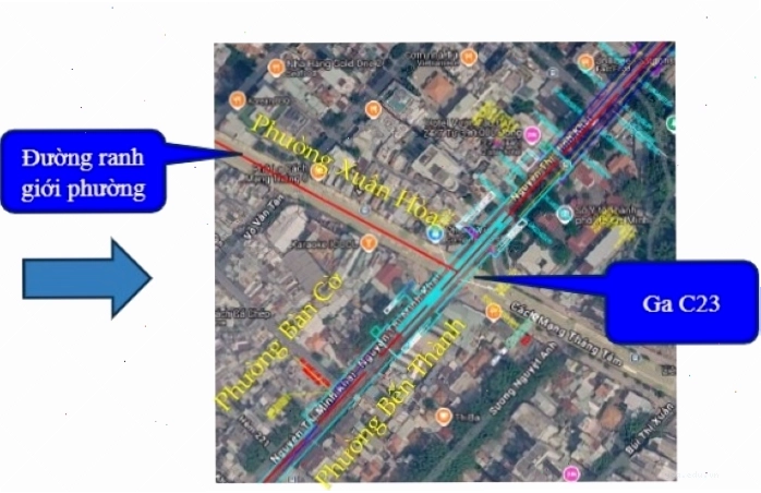 Vị trí ga Tao Đàn tại trung tâm TP.HCM, điểm cuối của tuyến Metro Bình Dương