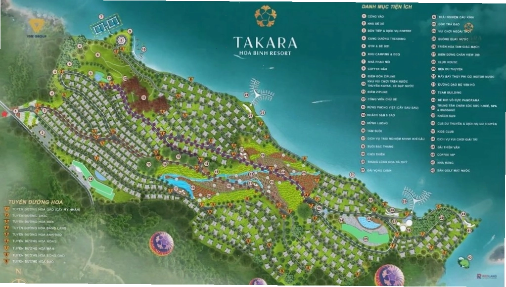Vị trí Takara Hòa Bình Resort kết nối thuận tiện với Hà Nội và các điểm du lịch lân cận