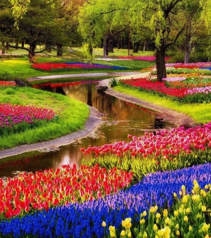 Vườn hoa Keukenhof rực rỡ sắc màu